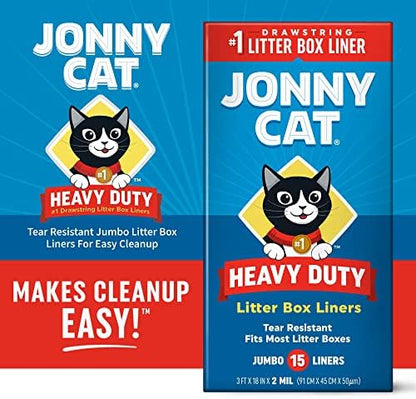 Jonny Cat Litter Box Liners: Heavy Duty - Tear & Leak Resistant - Drawstring Close - Jumbo, 1 Count (Pack of 30) - Image 2