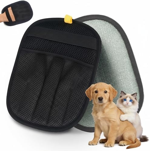 Pet Hair Remover Glove for Dogs & Cats, 5 Finger Electrostatic Fur Removal Brush, Reusable Grooming Glove for Couch, Carpet, Furniture, Car Seat, Clothes by Unknown