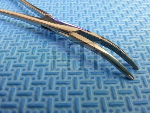 HTI Dog CAT PET Hair Puller Remover Stainless Steel Hemostat Locking Forceps 5.5" Curved Full Serrated (Silver) - Image 3