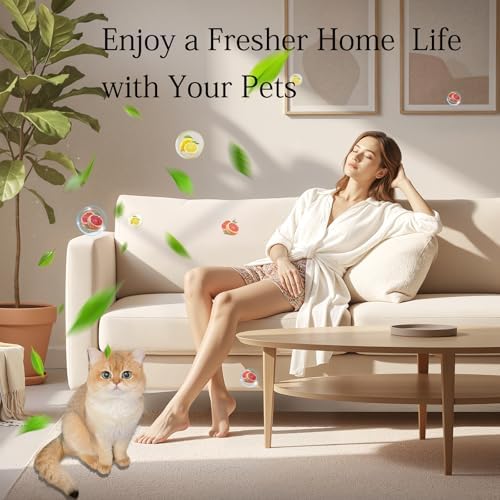 10 Pcs litter box smell eliminator,litter robot 4 accessories，Compatible with Whisker Odor Trap Pod| for Self-Cleaning Litter Box Accessories,(Lemon+grapefruit Scent) - Image 6
