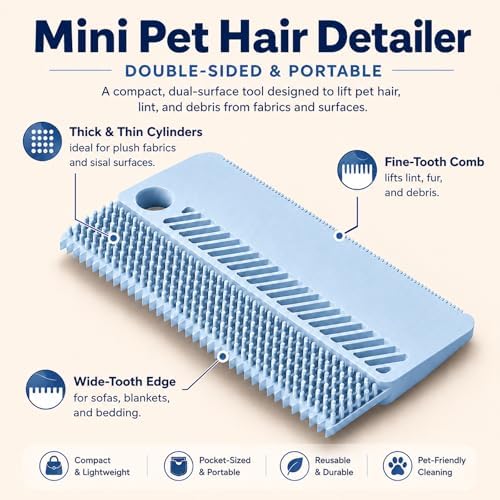 Self-Cleaning Cat Brush for Shedding and Pet Hair Remover Set, Blue - Image 7