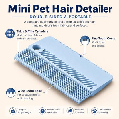 Self-Cleaning Cat Brush for Shedding and Pet Hair Remover Set, Blue - Image 7