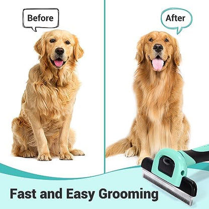 MIU COLOR Pet Grooming Brush, Deshedding Tool for Dogs & Cats, Spring Green - Image 4