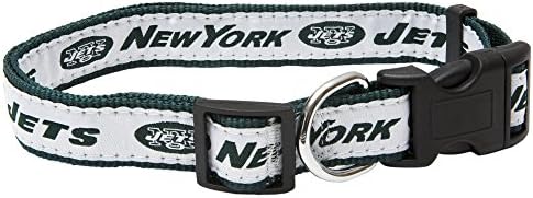 Pets First NFL New York Jets Licensed PET COLLAR, Small - Heavy-Duty, Strong, and Durable Dog Collar. Available in 31 Football Teams and 4 Sizes by PETSFIRST