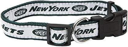 Pets First NFL New York Jets Licensed PET COLLAR, Small - Heavy-Duty, Strong, and Durable Dog Collar. Available in 31 Football Teams and 4 Sizes by PETSFIRST
