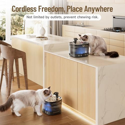 Veken 85oz/2.5L Cordless Cat Water Fountain for Cats, Dogs, Pets, Black - Image 2