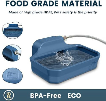 PETIMI Automatic Water Dispenser for Dogs/Cats, 1 Gallon Auto-Fill Dog Water Bowl Dispenser for Indoor/Outdoor, Large Water Feeder for Pets/Livestock, BPA-Free, Wide Mouth, Fits GHT 3/4" Faucet, Blue - Image 4