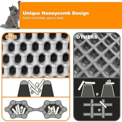 Cat Litter Mat 12"x12",Double Layer EVA litterbox Mat,Brown - Image 5