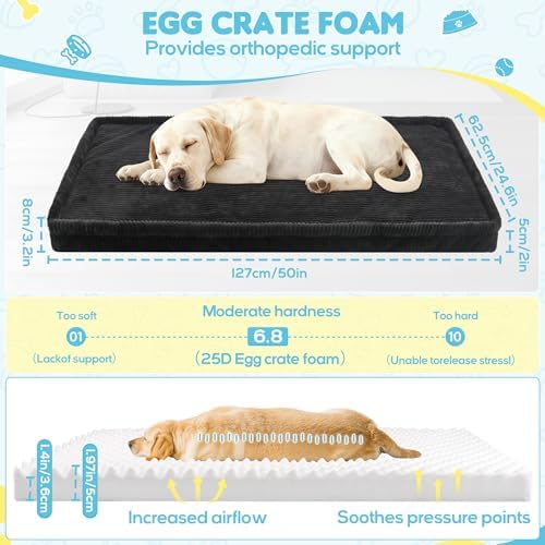 Loiion Dog Car Bed, Non-Slip Backseat Extender Pet Mat 50"x24.6"x2" - Image 5
