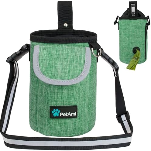 PetAmi Dog Treat Pouch, Large Hands-Free Training Bag, Green by PetAmi