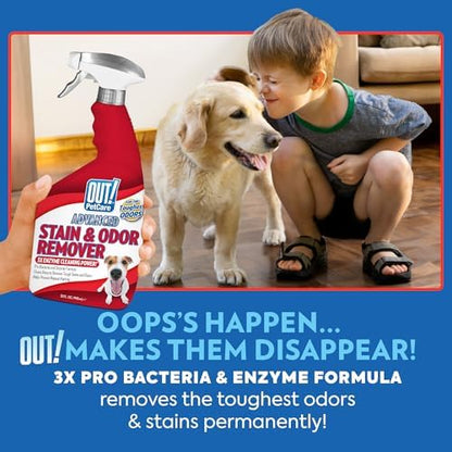 OUT! PetCare Pet Odor & Stain Remover Spray, Carpet & Floor Cleaner, Deodorizer for Dogs & Cats, Made in USA, 32 fl oz (6 Pack) - Image 4