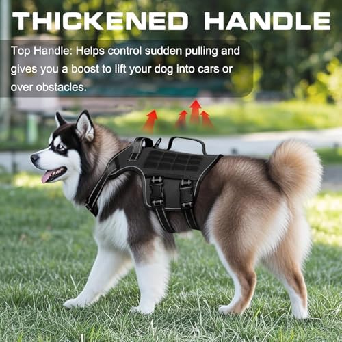 Dog Harness for Large Dogs, No Pull Tactical Vest with Front Clips - Image 2