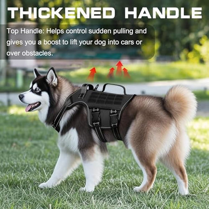 Dog Harness for Large Dogs, No Pull Tactical Vest with Front Clips - Image 2