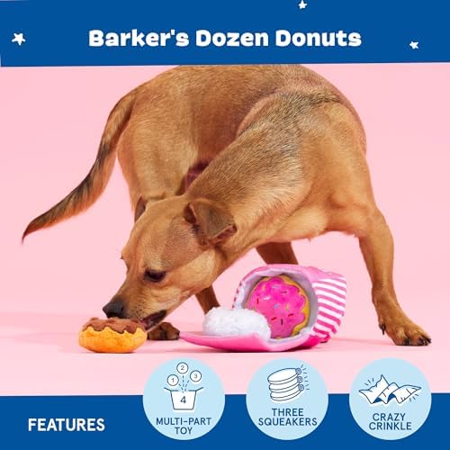 BarkBox Barker's Dozen Donuts 4-in-1 Interactive Plush Dog Toy - Image 4