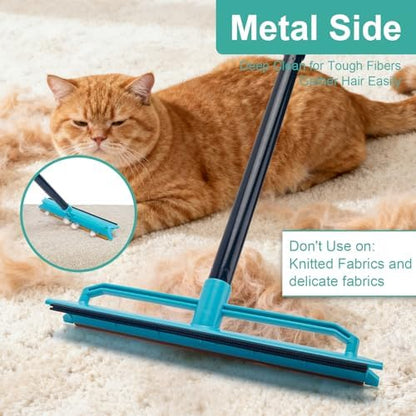 Carpet Rake Pet Hair Removal Tool with 56" Long Handle - Image 3