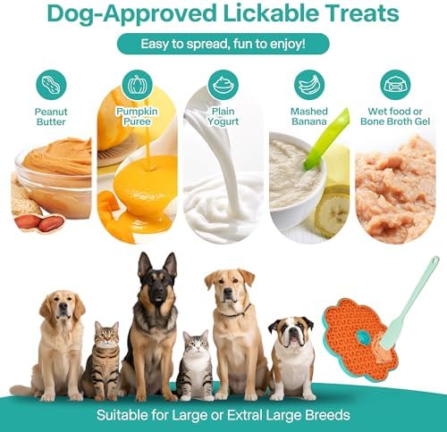 2 in 1 Lick Mat for Crate Training, Dog Slow Feeder Anxiety Relief Pad with Suction Cups, Dishwasher Safe, BPA-Free Silicone for Small & Medium Dogs, 2 Pack - Image 6