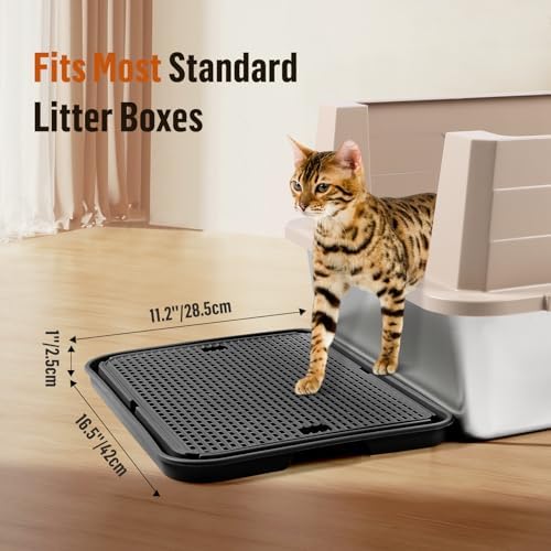 Cat Litter Box Step, Large Cat Litter Ramp with Filter Function, Black - Image 2