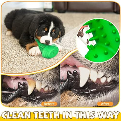 Pamlulu Christmas Dog Gifts, Dog Toys for Small Dogs Dog Toothbrush for Teething Cleaning, Rubber Squeaky Toys for Puppy - Image 3