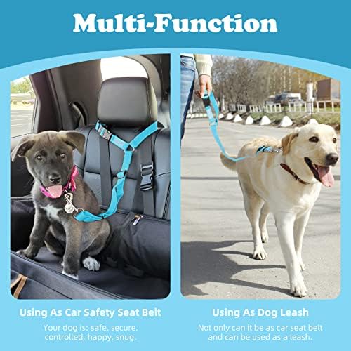 BWOGUE Dog Seat Belt for Car, Headrest Restraint Lead, Non-Elastic, Blue - Image 6