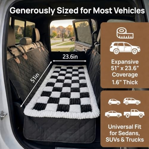 RYNVALE 51"x 23.6" Thickened Dog Bed Mat for Car Back Seat with Laundry Bag - Image 4