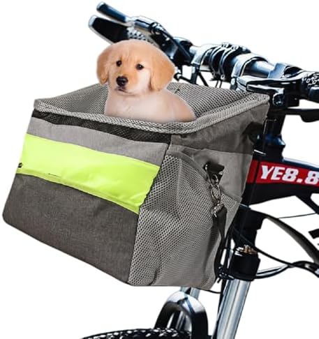 Dog Bike Basket, Expandable Soft Pet Carrier for Small Dogs by NightEyes