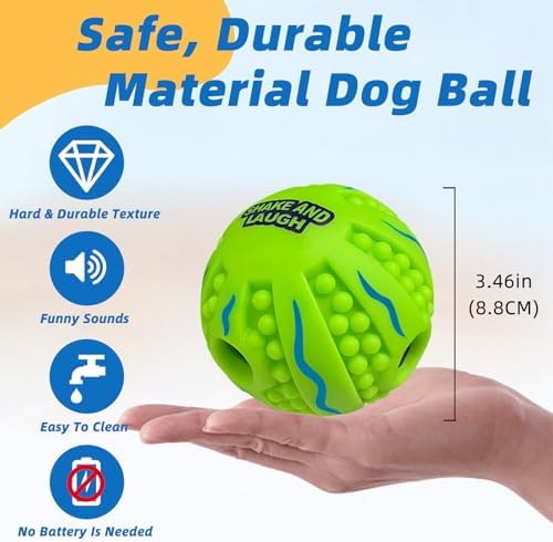 Spiky Interactive Dog Toys Ball, Wave, M, 3.46 in (8.8 cm) - Image 4