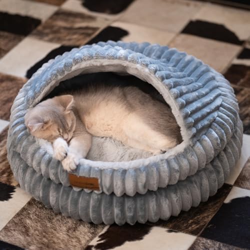 CHEERPALS Cat Cave Bed for Indoor Cats Covered Hooded Pet Bed with Cushion by CHEERPALS
