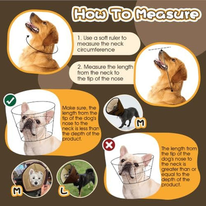 Allroaring Breathable Recovery Cone for Dog Wound Healing Anti-Lick Brown L - Image 2