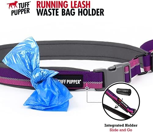 Tuff Pupper Hands Free Adjustable Length Dog Leash | Lightweight for Running Jogging Walking | Padded Waist Belt (24-50 inch) | Adjusts 3 to 6 Feet Length | Strong Ballistic Nylon w/Reflective Strips - Image 4