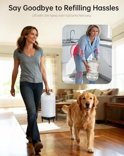 Automatic Dog Water Bowl Dispenser - 2.4 Gallon Gravity Pet Water Dispenser with 304 Stainless Steel Bowl, Dog Auto Feeders Bowls Self Waterer, Easy-Carry Handle for Large Dogs & Cats, Multi-Pet Home - Image 3