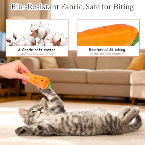 ETEKYER Catnip Cat Toys for Indoor Cats, Vegetable Shape 5 Pack - Image 4