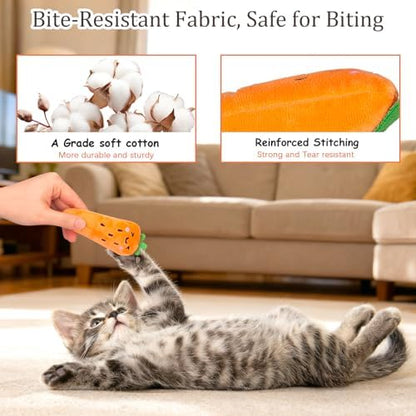 ETEKYER Catnip Cat Toys for Indoor Cats, Vegetable Shape 5 Pack - Image 4