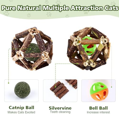 WOUSEDO 24 Pack Catnip Chew Toys with Silvervine Sticks for Cats - Image 2