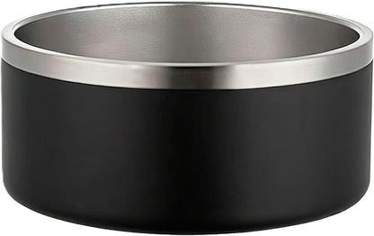 64oz Stainless Steel Dog Bowl with Non-Slip Base - Extra Large, Heavy Duty for Giant Breed Dogs, Dishwasher Safe Jumbo Food & Water Bowl (Black)