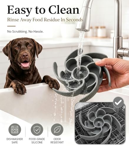 Slow Feeder Dog Bowls Insert Cuttable to fit 4.4"-7.5" Bowls Gray - Image 6