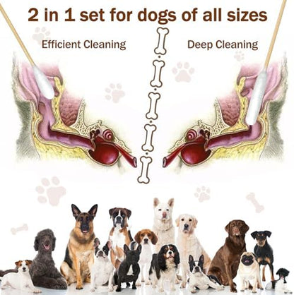eyxformula Dog Ear Cleaning Swabs, 2 Size Cotton Tips, 100 Long & 100 Large - Image 3