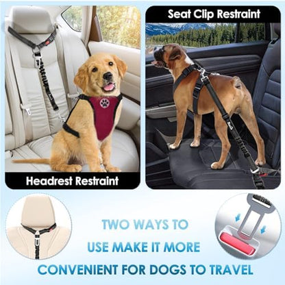 Lukovee Dog Seat Belt, 2 Pack, 3-in-1 Headrest & Seatbelt Clip & Latch - Image 3
