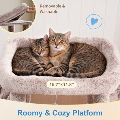 Hey-brother Cat Tree Tower with Large Platform, Spacious Condo, MPJ060MU - Image 3