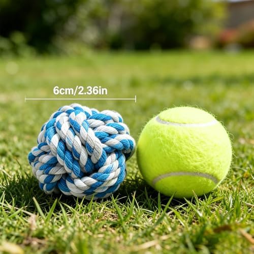 10 Pack Heavy Duty Cotton Dog Rope Balls for Puppies & Aggressive Chewers - Image 2