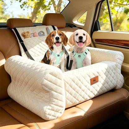 Dog Car Seat for Medium/Large Dogs up to 60LBS Memory Foam Dog Booster Seat by Linvivon