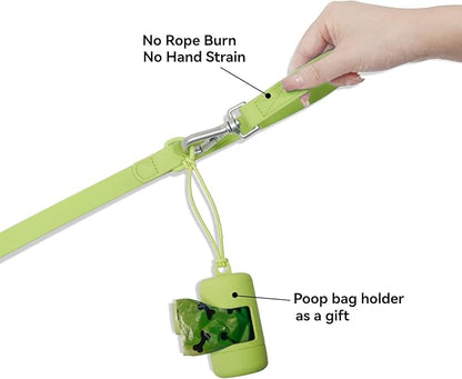 Waterproof Dog Leash with Poop Bag Holder, 5FT/6FT Adjustable Length with 2 Swivel Hooks, Odor-Free & Easy-Clean Dog Lead for Large Medium Small Dogs