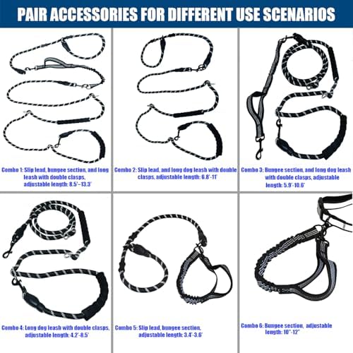 Heavy Duty Hands Free No Pull Bungee Leash 13ft Black Large Dogs - Image 4