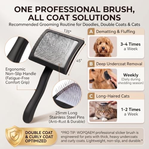 Slicker Brush for Dogs, Doodles, Poodles & Long Haired Cats - Image 5