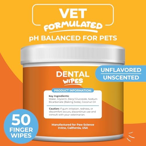 Paw Science Dog & Cat Teeth Cleaning Wipes - Dental Finger Wipes for Cats & Dogs - Pet Toothbrush & Tooth Brushing Kit - Effective Teeth Cleaner (Unscented) - Image 5