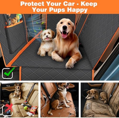 PetJoy Dog Car Seat Cover with Hammock Design – 600D Heavy Duty Waterproof & Scratch-Resistant Rear Seat Protector for Dogs, Non-Slip Back Seat Covers for Cars, Trucks, SUVs - Image 2