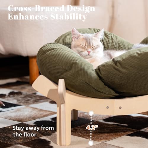 CHEERHOME PETS Elevated Cat Bed for Indoor Cats Couch Sofa Flower - Image 2