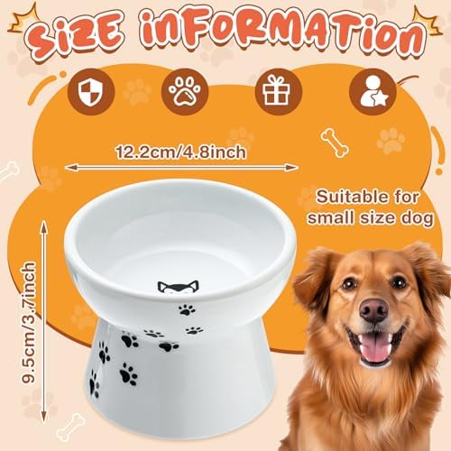 Teenyyou 2 Pack Elevated Dog Bowls for Small Dogs and Cats, 3.7" H x 4.8" W - Image 2