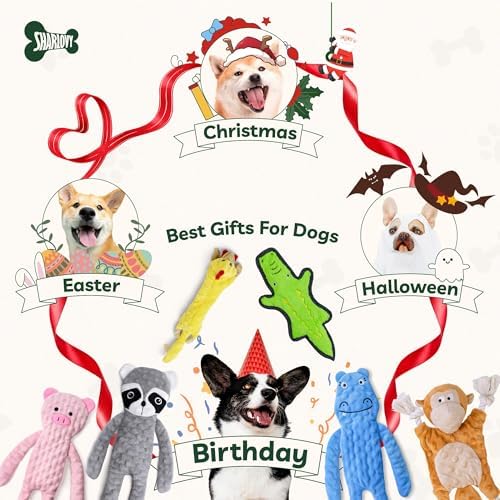 SHARLOVY No Stuffing Dog Toys Crinkle Squeaky, Long Lasting Chews for Aggressive, Durable Plush Dog Puppy Chew Toys for Teething, with 6 Tough Layers for Small Medium Large Breed-2 Pack,Small - Image 6