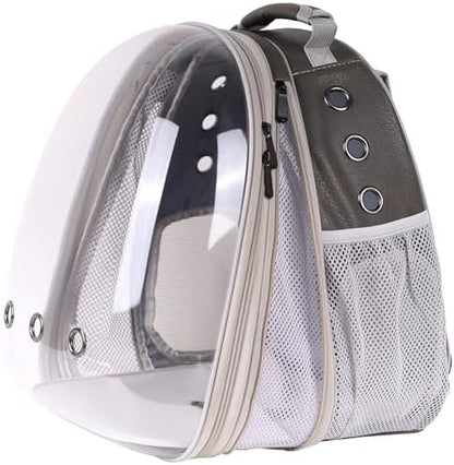 Front Extension Cat Backpack Carrier Cage for Large Cat, Up to 20 Pounds, Synthetic Leather Space Capsule Clear Bubble Window, Pet Carry Transport Book Bag - Image 3