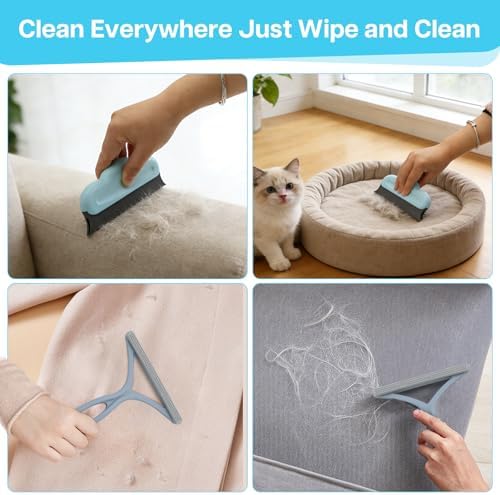 3PCS Carpet Rake for Pet Hair Removal, 54” Adjustable Long Handle, Dual-Sided Metal & Silicone Head,Reusable Pet Hair Remover Scraper Rake Carpet,Dog Hair Broom for Rugs,Mats,Couch and Furniture. - Image 6